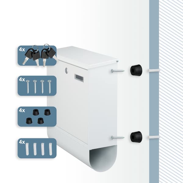 Postkasse med avisholder – Metal, mat finish