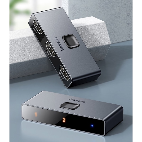 Switch splitter switch HDMI 2x HDMI 4K 30 Hz dubbelriktad grå