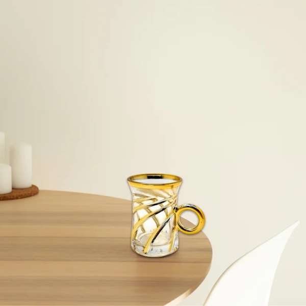 Eisenbach EB-6DTC250: 6 Demitasse Espresso Coffee Gold Accent -lasikuppi