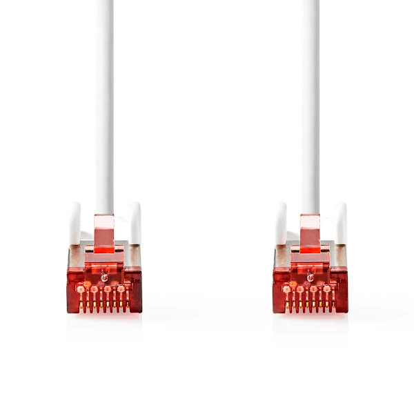 CAT6a nätverkskabel | S/FTP | RJ45 hane | RJ45 hane | 5.00 m | Rund | LSZH | Vit | Låda
