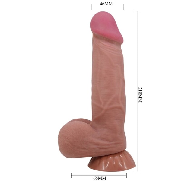 Pretty Love - Sliding Skin Series Realistisk dildo med glidande brun hudsugkopp 21,8 Cm