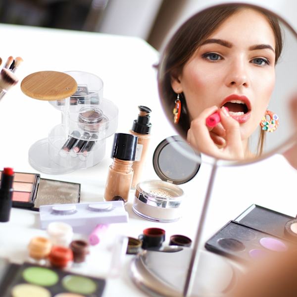 Makeup opbevaring med 3 rum