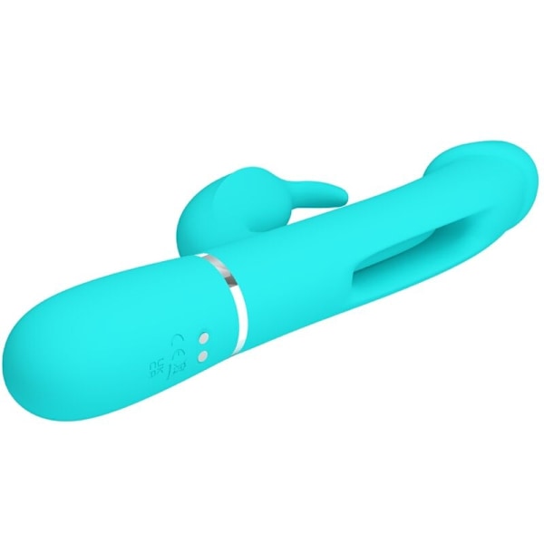Pretty Love - Kampas Rabbit 3 I 1 Multifunktion Vibrator Med Tongue Aqua Green