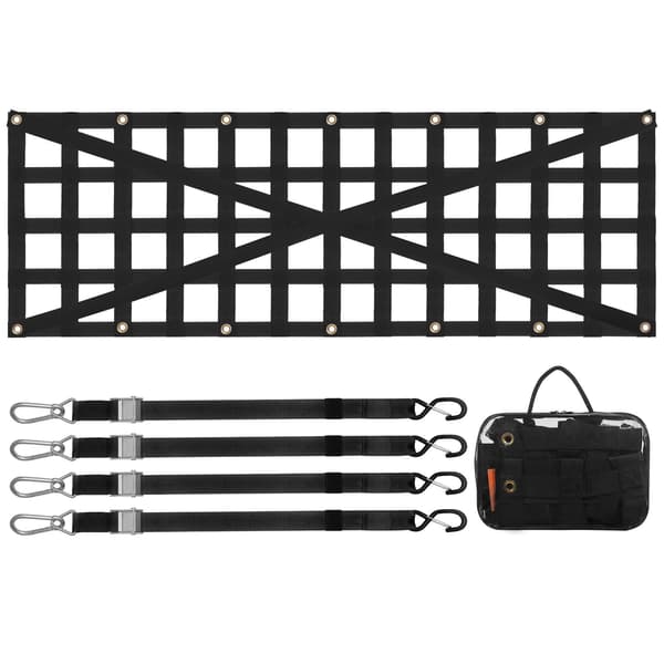 Bagklapnet 54 x 18 tommer, 4 justerbare stropper