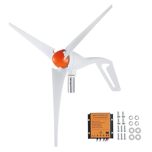 Vindmøllegenerator 500W 12V, 3-bladet, MPPT-controller