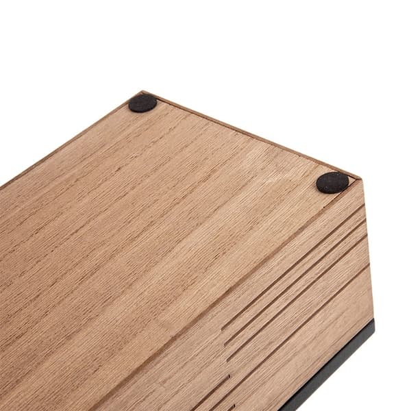 Brun MDF servietæskeholder med sort låg, 25x13,5x9 cm