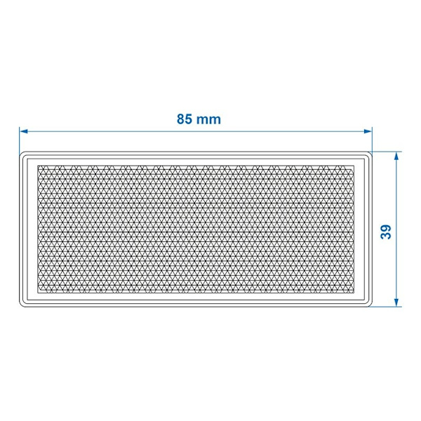 Reflektor vit 85x39mm självhäftande med bottenplatta