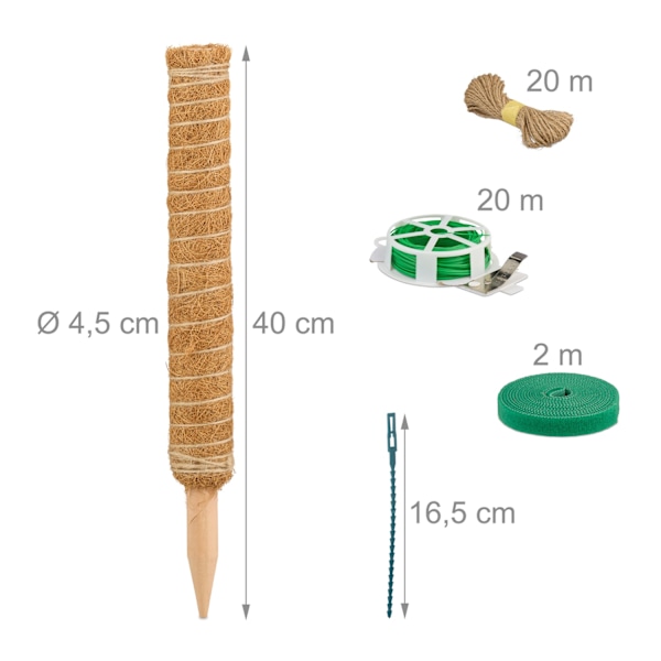 Kokosstänger 4-pack 40 cm med tillbehör