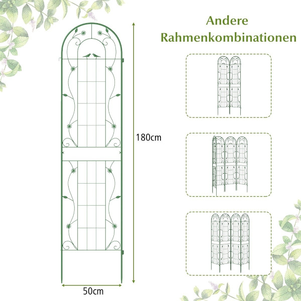 Metal Garden Trellis Sæt – 220 cm, Rust-resistent, 2-Pack