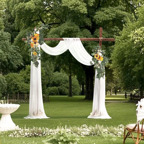 Kunstige bryllupsbueblomster med 6,5 meter drapering, 3-delt