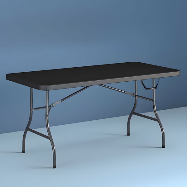 Ruokapöytä 180 cm, taitettava matkalaukkuun, musta, ModernHome