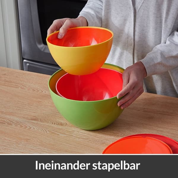 Plastsalskålset med lock, 4 storlekar, stapelbara
