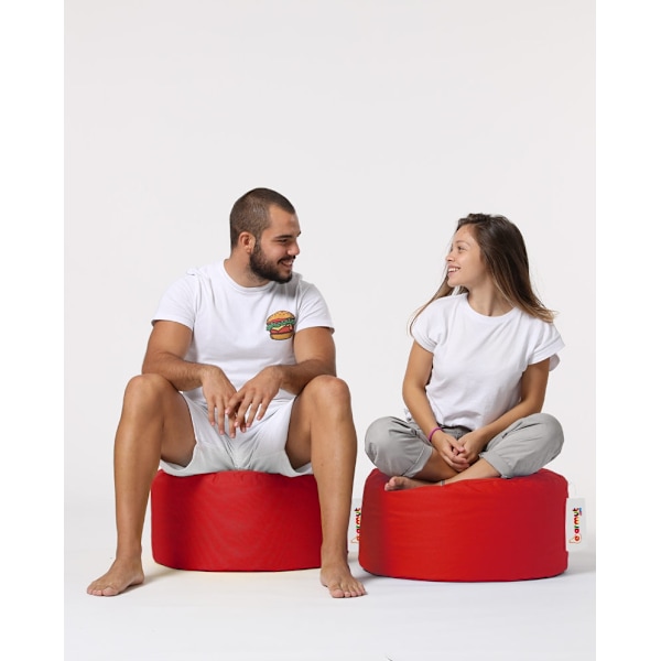 Garden Pouffe Pyöreä Pouf - punainen