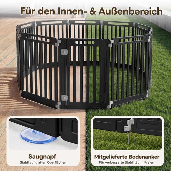 84 cm hög HDPE-hundlekhage, 10 paneler, inomhus/utomhus