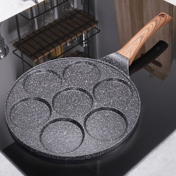 Granit stegepande 26 cm med 7 huller til alle komfurer