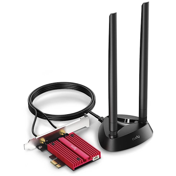 CUDY Adapter PCI-E WE4000 AX5400 WiFi 6E magnetiske antenner