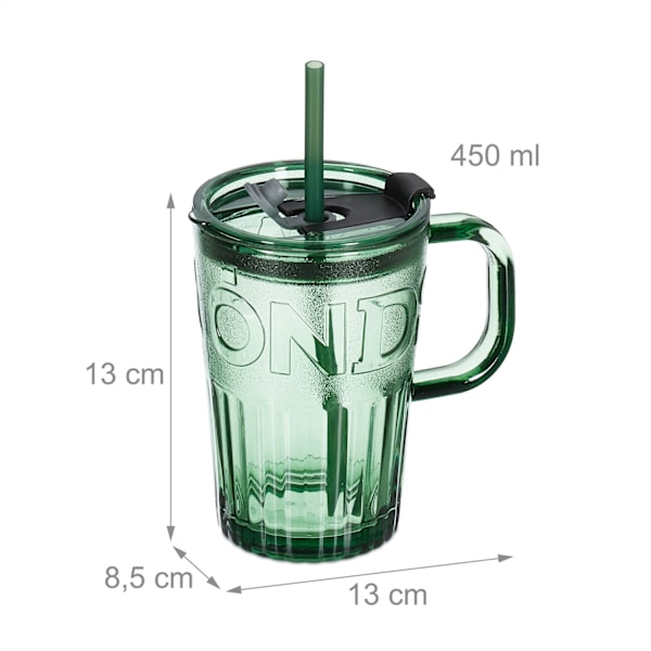 Sæt med 4 drikkeglas med håndtag