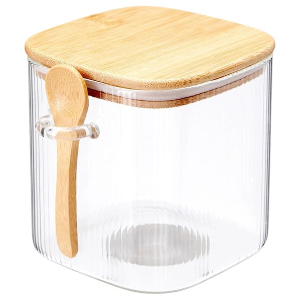 Glasbeholder til madopbevaring med bambuslåg, 750 ml