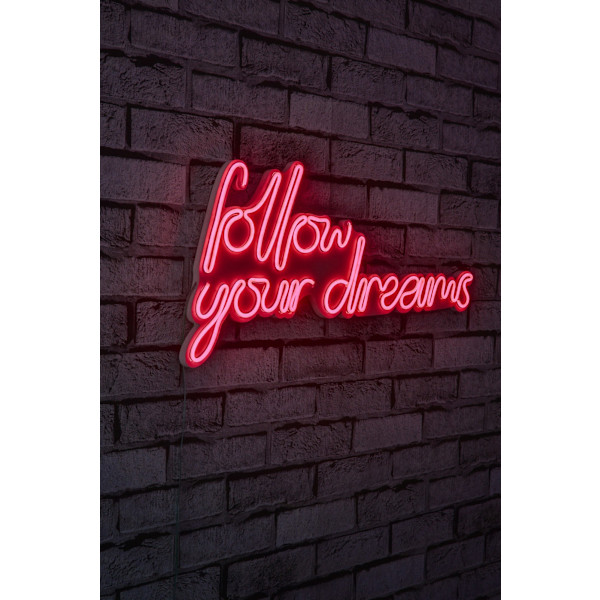 Dekorativ Plast Led-belysning Follow Your Dreams - Röd