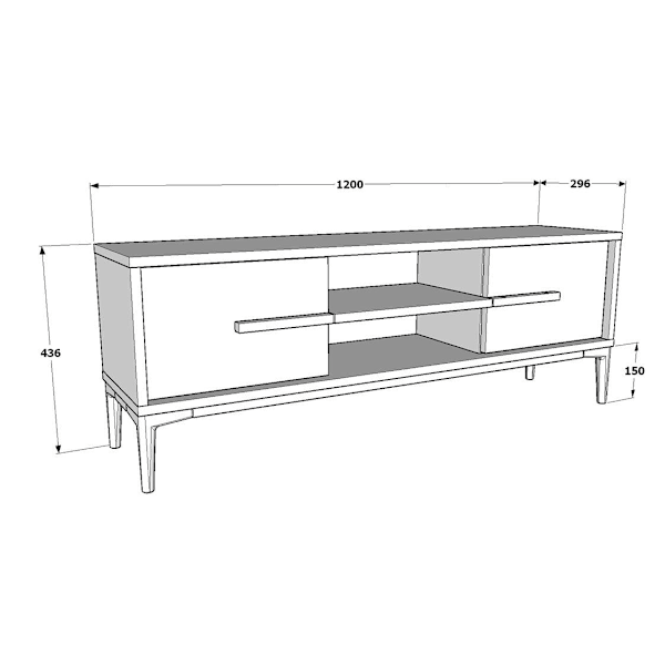 TV Stand Eslem - Eg, Sort