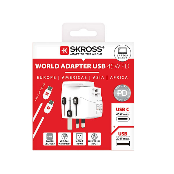 Reseadapter med 45W USB-C snabbladdning
