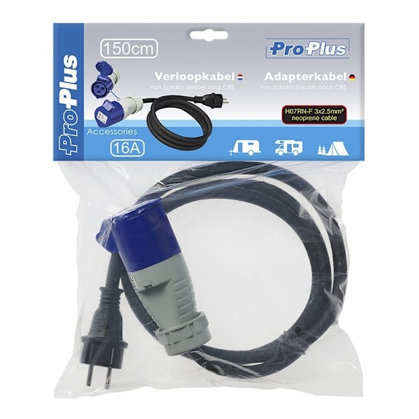Adapterikaapeli 150cm 3x2,5mm² Schuko-liittimestä CEE:hen