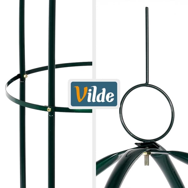 Vihreä metallinen puutarhaobeliski-pergola, 36x36x194 cm