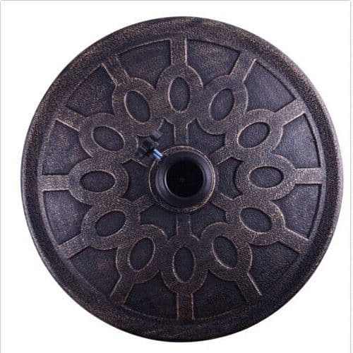 Rund parasolfod i bronze, passer til 38 mm/48 mm stænger