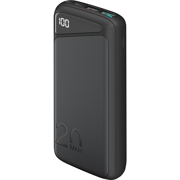 Goobay Powerbank med hurtig opladning, PD, QC 3.0, 20.000 mAh - Sort Sort