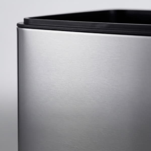 60L Pedalspand i rustfrit stål – Soft-Close, Sølv