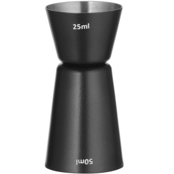 Dobbeltsidet bartendermålebæger til drinks, cocktails, 25 ml, 50 ml - sort