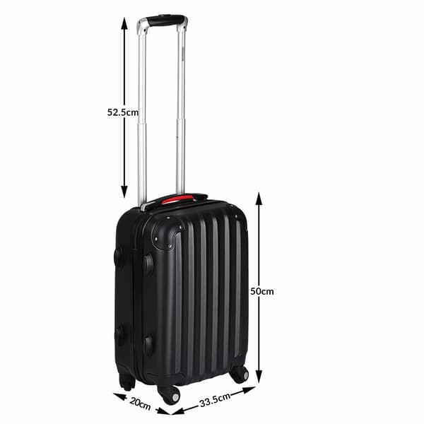 Hård rejsekuffert, 34L, 2,25kg, ABS plastik, sort