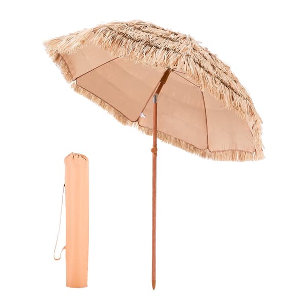 Tiki stråtækt haveparasol 1,8 m, vippebar, 8 ribber