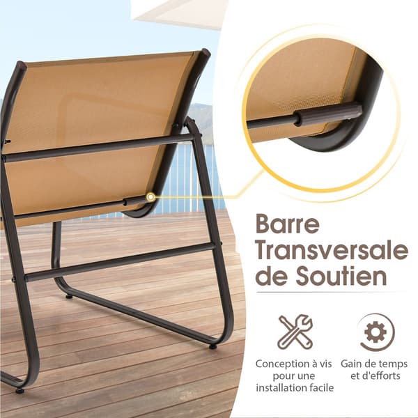 3-delat utemöblerset – Textilene, glasbord