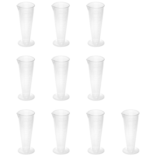Muovinen laboratoriolasi 50 ml asteikolla - 10 kpl.