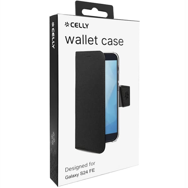Wally Wallet Case Galaxy S24 FE musta