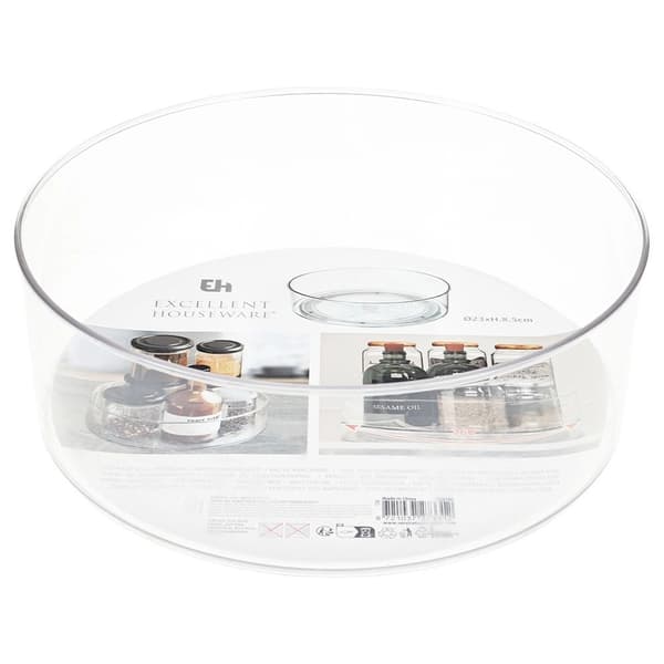 Roterande organiseringsbricka, 23 cm, klar plast
