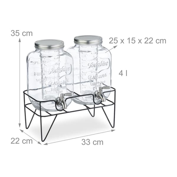set med 2 dryckesbehållare 4L med stativ