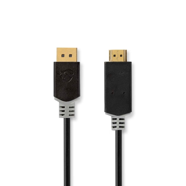 DisplayPort kaapeli | DisplayPort uros | HDMI™ liitin | 4K@30Hz | Kullattu | 2.00 m | Pyöreä | PVC | Antrasiitti | Laatikko