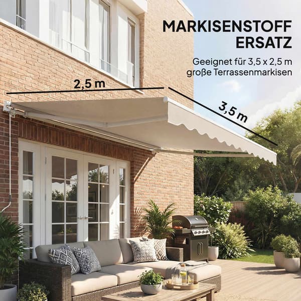 Vaihtomarkiisikangas, 280 g/m² polyesteriä, UPF 50+