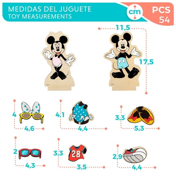 Disney Minnie kjoler træ magnetisk sæt