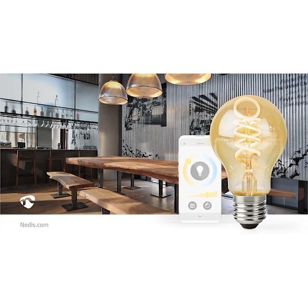 SmartLife LED Glødepære | Wi-Fi | E27 | 360 lm | 4.9 W | Varm til kølig hvid | 1800 - 6500 K | Glas | Android™ / IOS | Pære | 1 stk.