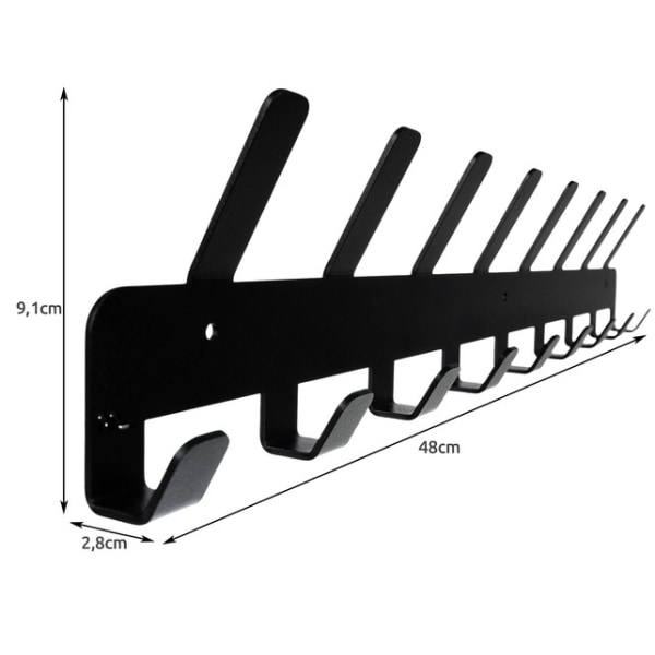 Vägghängare (17 krokar) - svart