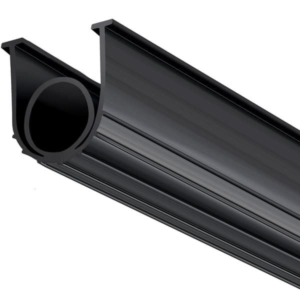 Garageports bundtætning, U+O, 10 ft, 8 mm, sort