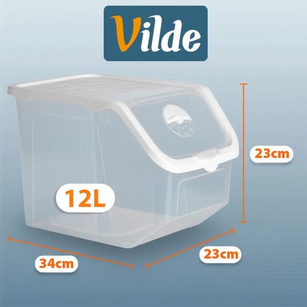 Grøntsagsbeholder, 12L, Transparent Plast
