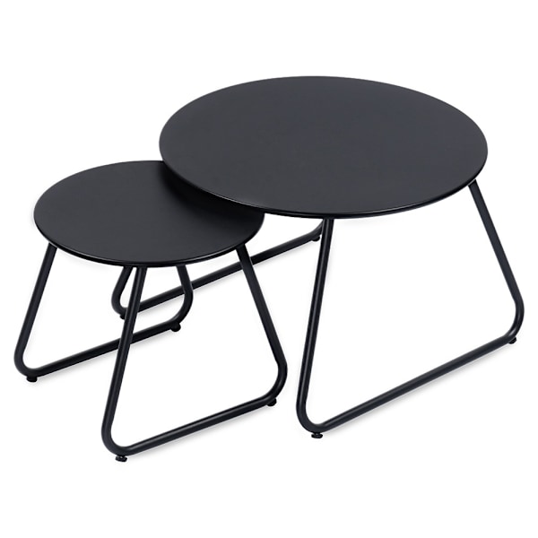 Sofabord i sort metal, 2 stk.