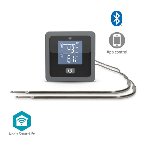Bluetooth-kødtermometer, dobbelte prober, smart app-styring