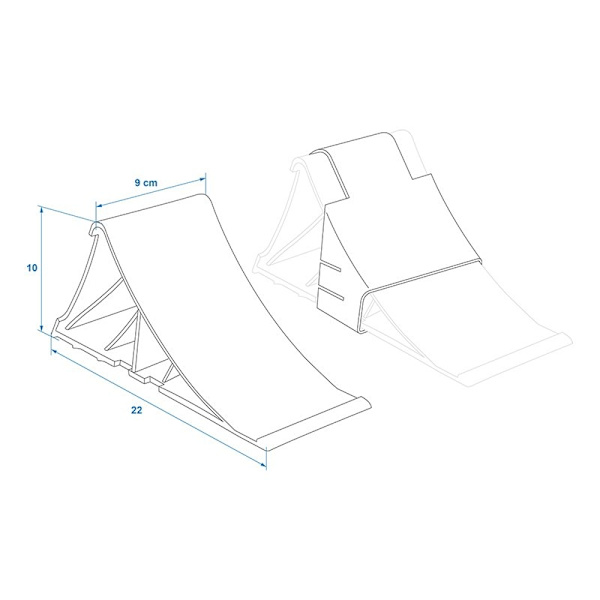 Hjulklods plast sort inkl. holder