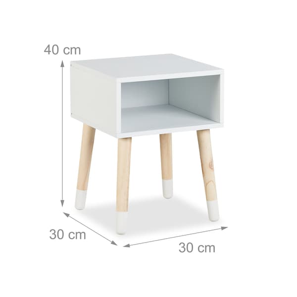 Barnsängbord med hylla, träben