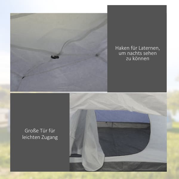 Campingtält för 3-4 personer, vattentätt, blått